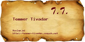 Temmer Tivadar névjegykártya